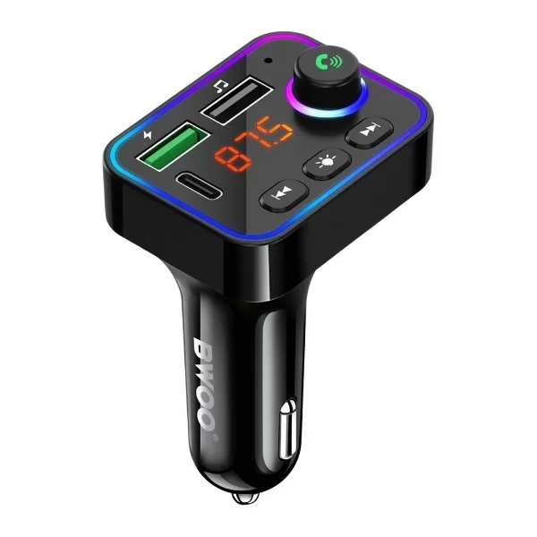 BWOO Digital Display 3.1A PD Type C USB Port In-car Charger